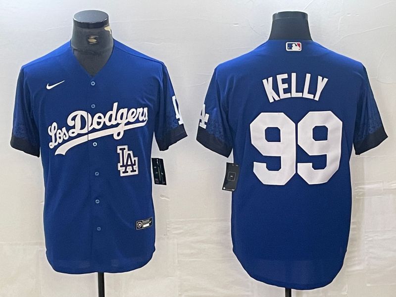 Men Los Angeles Dodgers 99 Kelly Blue City Edition 2024 Nike Game MLB Jersey style 2